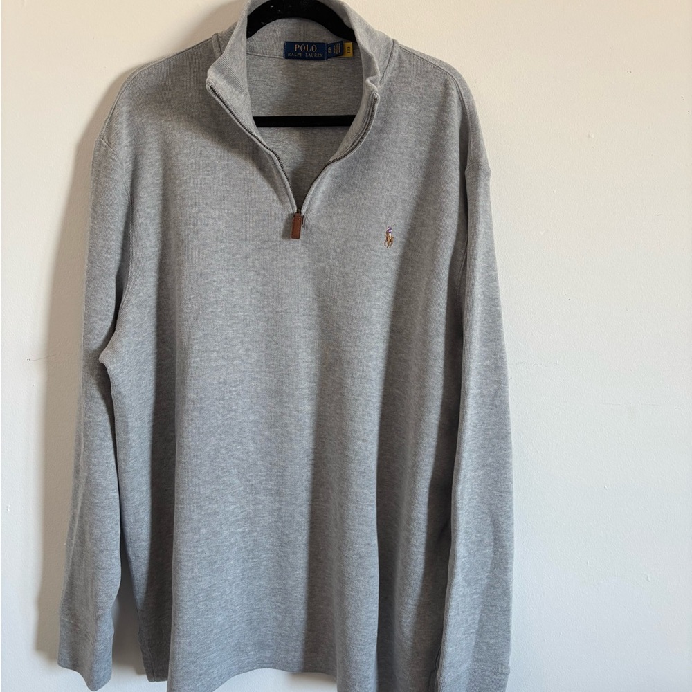 Ralph Lauren Light Gray Zip-Up Men's Sweater